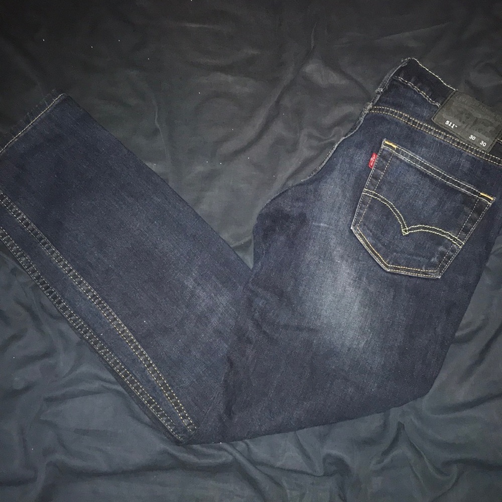 levi dark blue pants